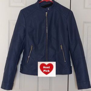Feicui Moto Jacket with Hoodie and removable lining - Blue